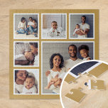 Modern Family 6 Square Photo Collage Jigsaw Puzzle<br><div class="desc">Add six of your favourite family photos to create a beautiful unique photo collage puzzle with one larger focal image and 5 smaller squares around it. Use the design tools to upload more photos, add text and customise the fonts and colours to create your own one of a kind family...</div>