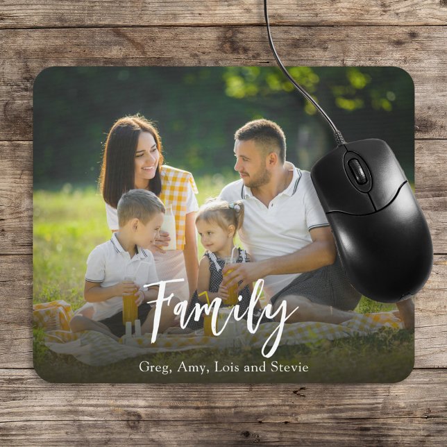 Modern Family Calligraphy Script Personalised Mouse Mat (Creator Uploaded)
