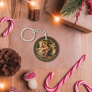 Modern Family Christmas Photo Keychain