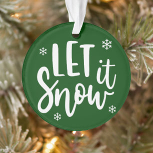 Modern Family Christmas Photo, Let it Snow Ornament
