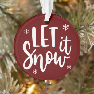 Modern Family Christmas Photo, Let it Snow Ornament