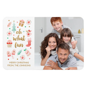 Modern Family Christmas Photo Magnet