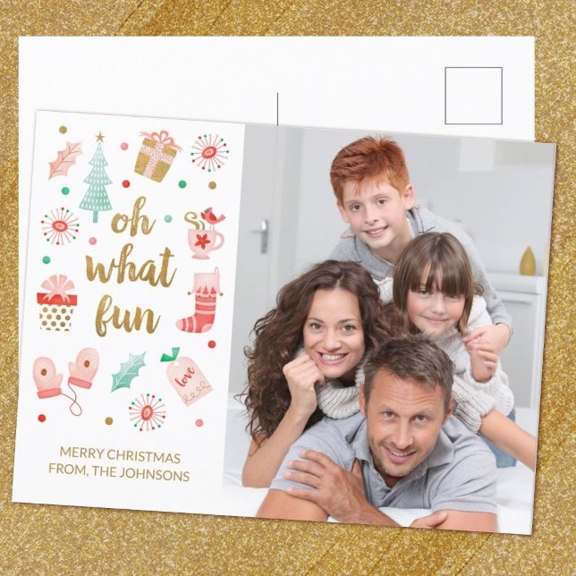 Modern Family Christmas Photo Postcard (Creator Uploaded)