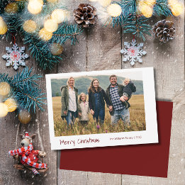 Modern Family Christmas Photo Simple Holiday Card