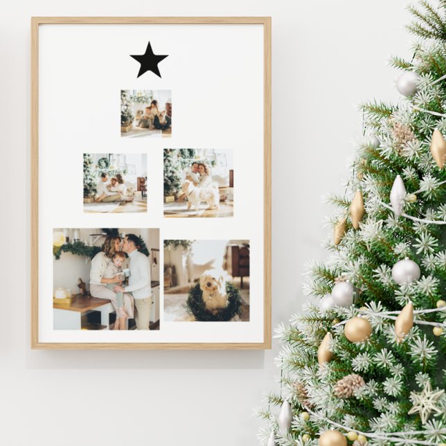 Modern Family Christmas Tree Photo With Star Canvas Print (Creator Uploaded)
