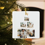 Modern Family Christmas Tree Photo With Star Ceramic Ornament<br><div class="desc">Modern Family Christmas Tree Photo With Star</div>