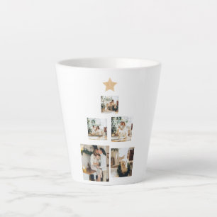 Modern Family Christmas Tree Photo With Star Latte Mug