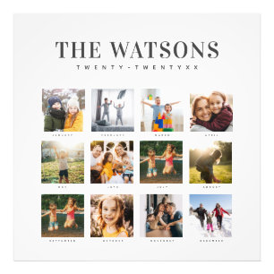 Modern Family Collage Keepsake Calendar Photo Print