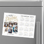 Modern Family Collage Photo Christmas Calendar<br><div class="desc">This charming Christmas Calendar features a modern farmhouse design with a cosy and personal touch. The front showcases a beautiful grid of your family photos, capturing special moments from the past year. The "Merry Christmas" greeting is written in a playful, handwritten font in a warm gold colour, adding a touch...</div>