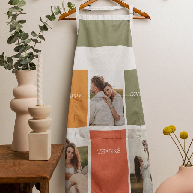 Modern Family Collage Photo | Happy Thanksgiving  Apron (Creator Uploaded)