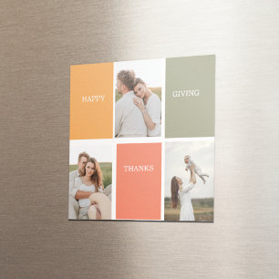Modern Family Collage Photo   Happy Thanksgiving Magnet