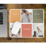 Modern Family Collage Photo | Happy Thanksgiving Mouse Mat<br><div class="desc">Best Gift For Your Friends And Family,  Personalized Thanksgiving Three Photo And Text With Autumn Colors. Happy Thanksgiving</div>