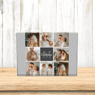 Modern Family Collage Photo & Personalised Gift Block