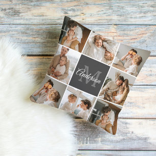 Modern Family Collage Photo & Personalised Gift Cushion