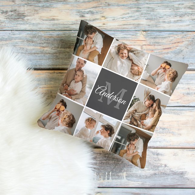 Modern Family Collage Photo & Personalised Gift Cushion (Creator Uploaded)