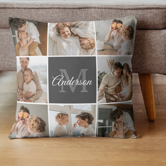 Modern Family Collage Photo & Personalised Gift Cushion (Creator Uploaded)