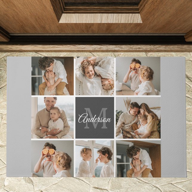 Modern Family Collage Photo & Personalised Gift Doormat (Creator Uploaded)