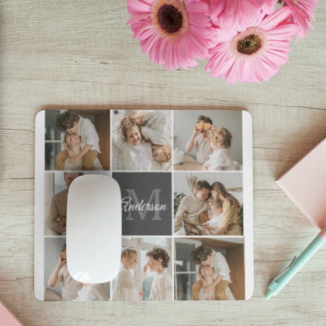 Modern Family Collage Photo & Personalised Gift Mouse Mat (Creator Uploaded)