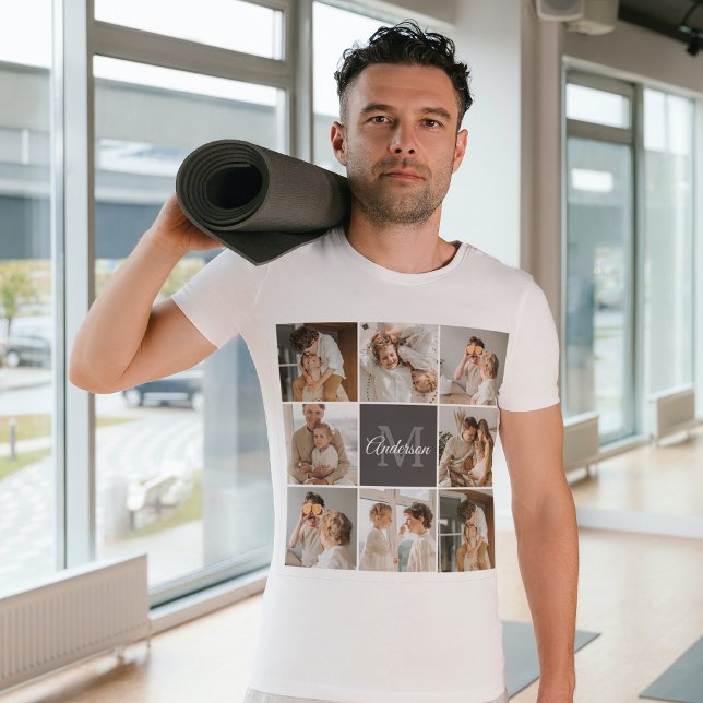 Modern Family Collage Photo & Personalised Gift T-Shirt (Creator Uploaded)