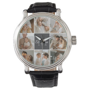 Modern Family Collage Photo & Personalised Gift Watch