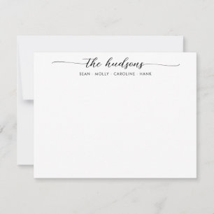Modern Family Couples Name Black Chic Script Font Card
