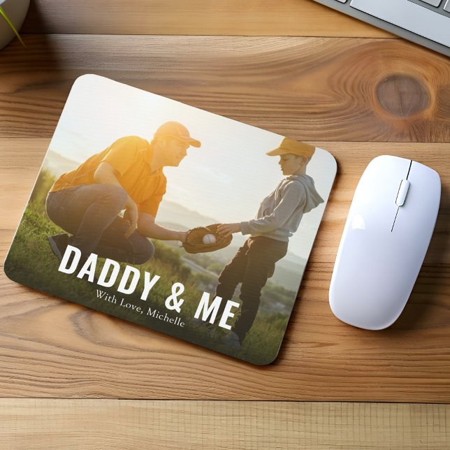 Modern Family Daddy and Me Personalised Mouse Mat (Daddy and Me custom mouse pad.)