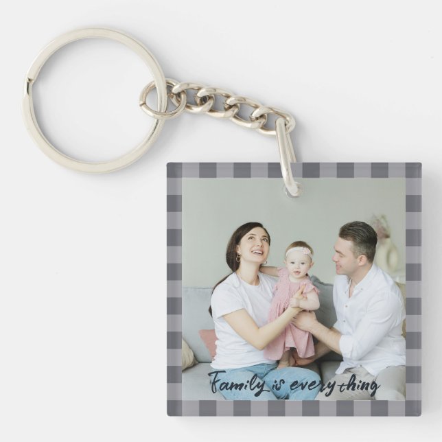  Modern family day photo Acrylic Keychain (Front)