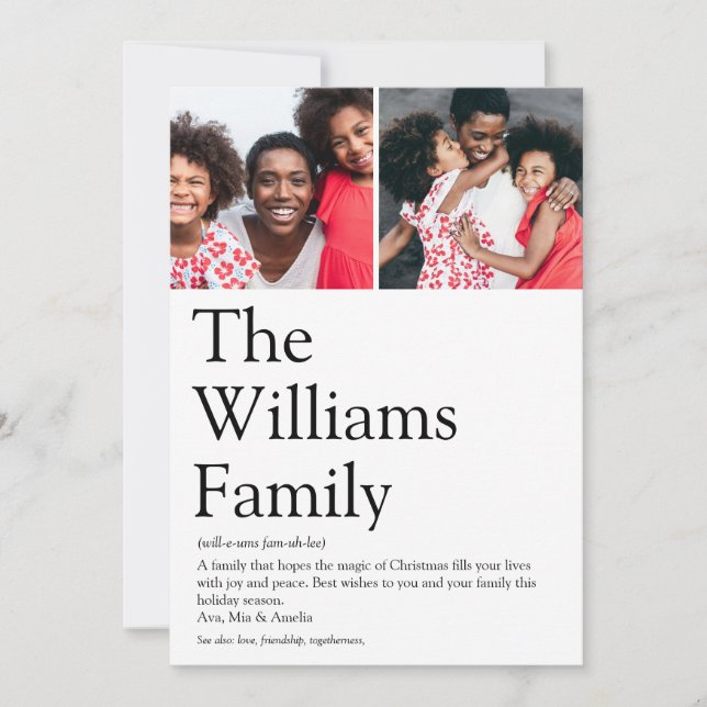 Modern Family Definition Christmas Photos Holiday Card (Front)