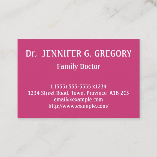 Modern Family Doctor Business Card (Front)