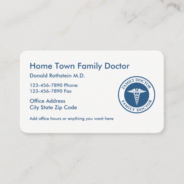 Modern Family Doctor Business Card (Front)
