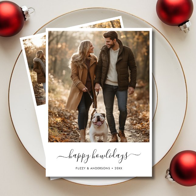 Modern Family Dog Photo Christmas Happy Howlidays Holiday Card (Creator Uploaded)