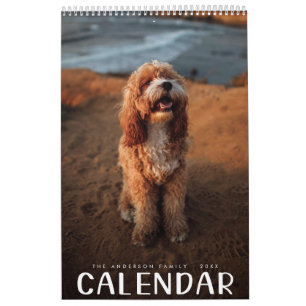 Modern Family Full Photo Cute Handwritten Calendar