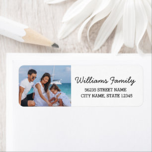 modern family holiday photo stylish calligraphy