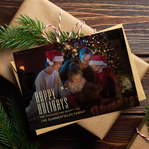 Modern Family Holidays Photo Christmas Gold Foil Holiday Card