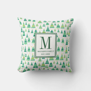 Modern Family Initial Monogram Christmas Cushion