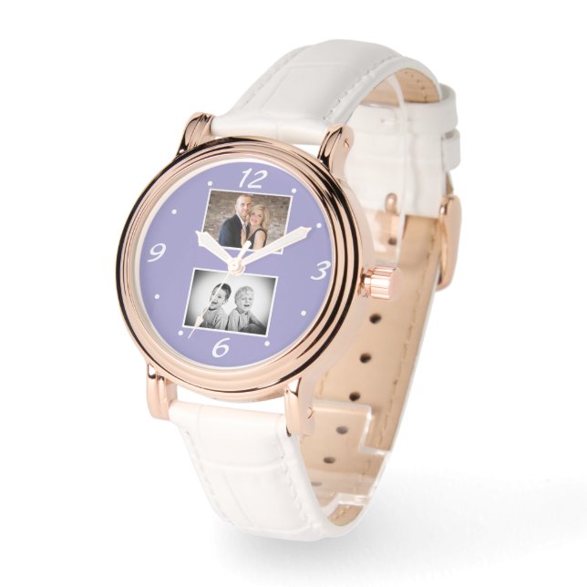 Modern Family Keepsake 2 Photo Collage Woman Watch (Angle)