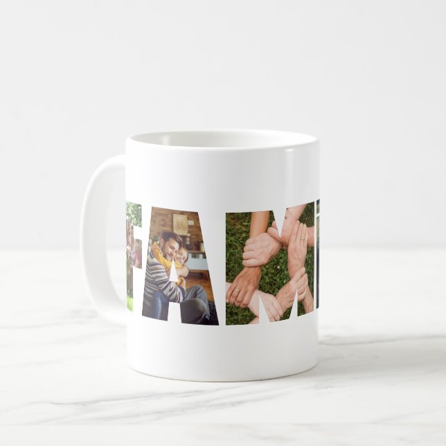 Modern Family letter cutout photo collage  Coffee Mug (Front Left)