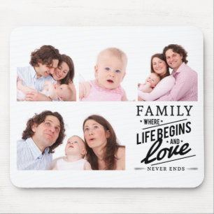 Modern Family Love Quote Photo Collage Mouse Mat