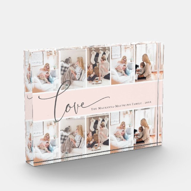 Modern Family Love Script Custom Photo Collage (Left)