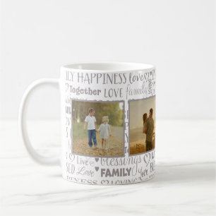 Modern Family Love Typography Script Photo Coffee Mug