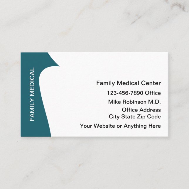 Modern Family Medical Practice  Business Card (Front)