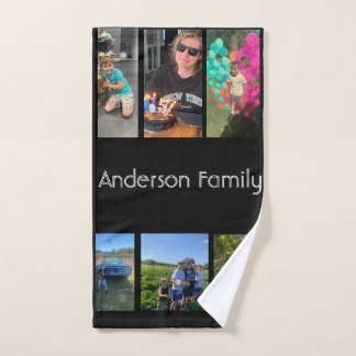modern family memory collage photo hand towel
