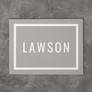 Modern Family Monogram Grey Doormat