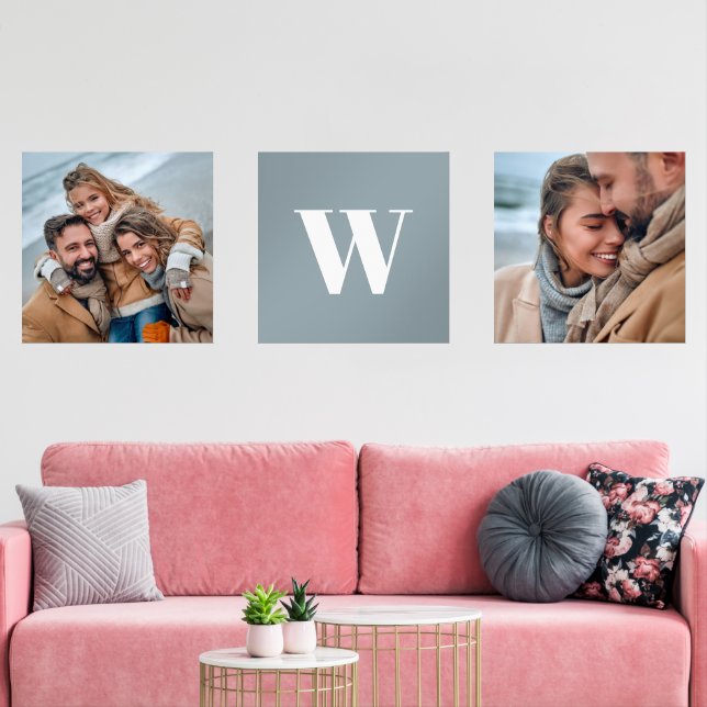 Modern Family Monogram Photo Wall Art (Livingroom)