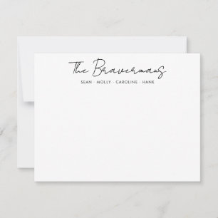 Modern Family Name Black Handwritten Script Font Card
