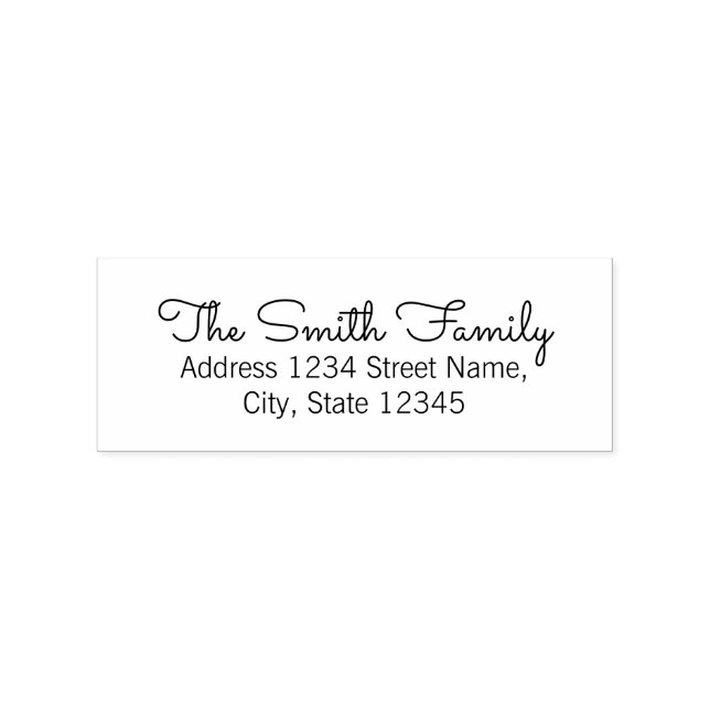 Modern Family Name Return Address Rubber Stamp (Imprint)