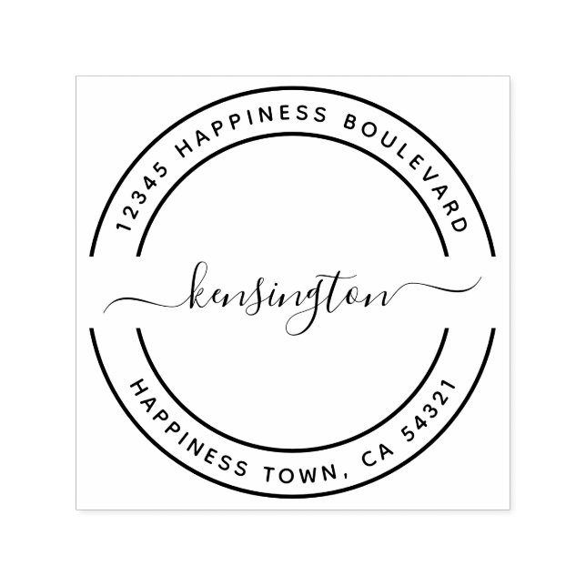 Modern Family Name Return Address Self-inking Stamp (Design)