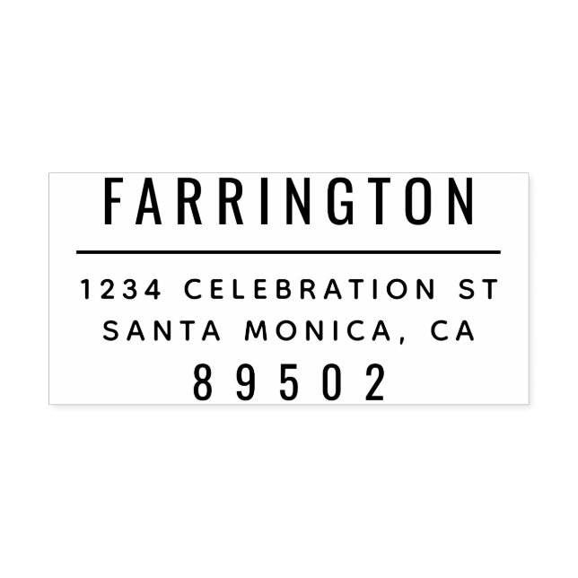 Modern Family Name & Simple Return Address Self-inking Stamp (Design)