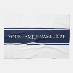 Modern Family Navy White Kitchen Tea Towel