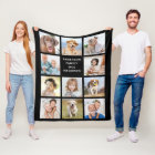 Modern Family Personalized 11 Photo Collage Black 